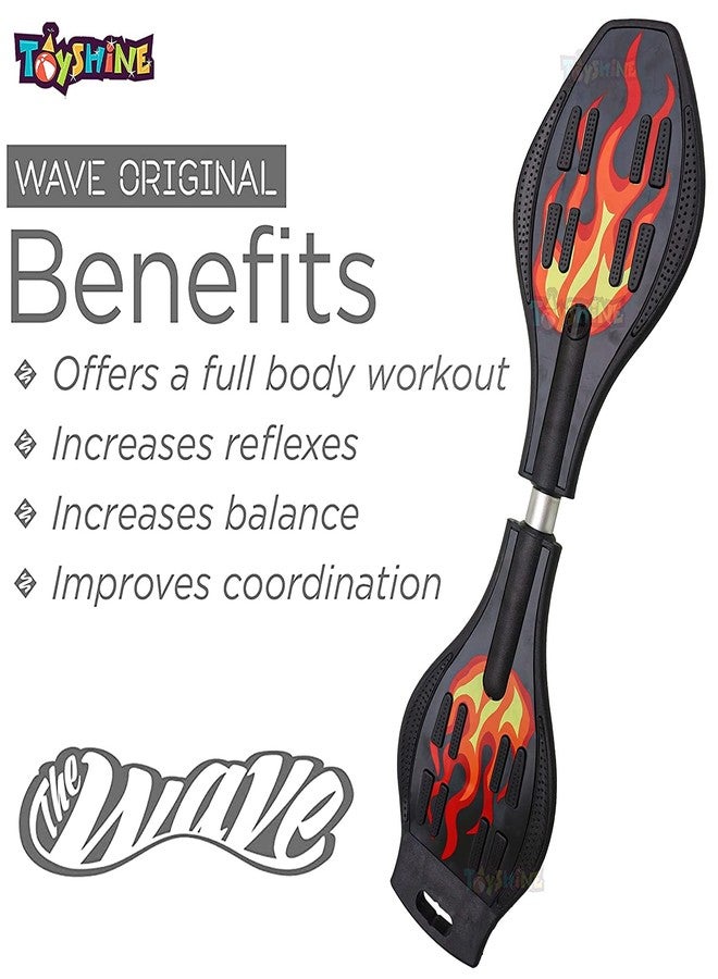 توي شاين لوح التزلج المائي ذو العجلتين من توي شاين مزود بعجلات LED ملونة تدور 360 درجة للأطفال - برتقالي ناري - Image 2